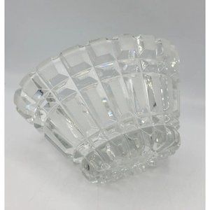 24% Lead Crystal Hand Made,Hand Cut And Textured Stuning Oval Bowl 7"x5.5"x4"